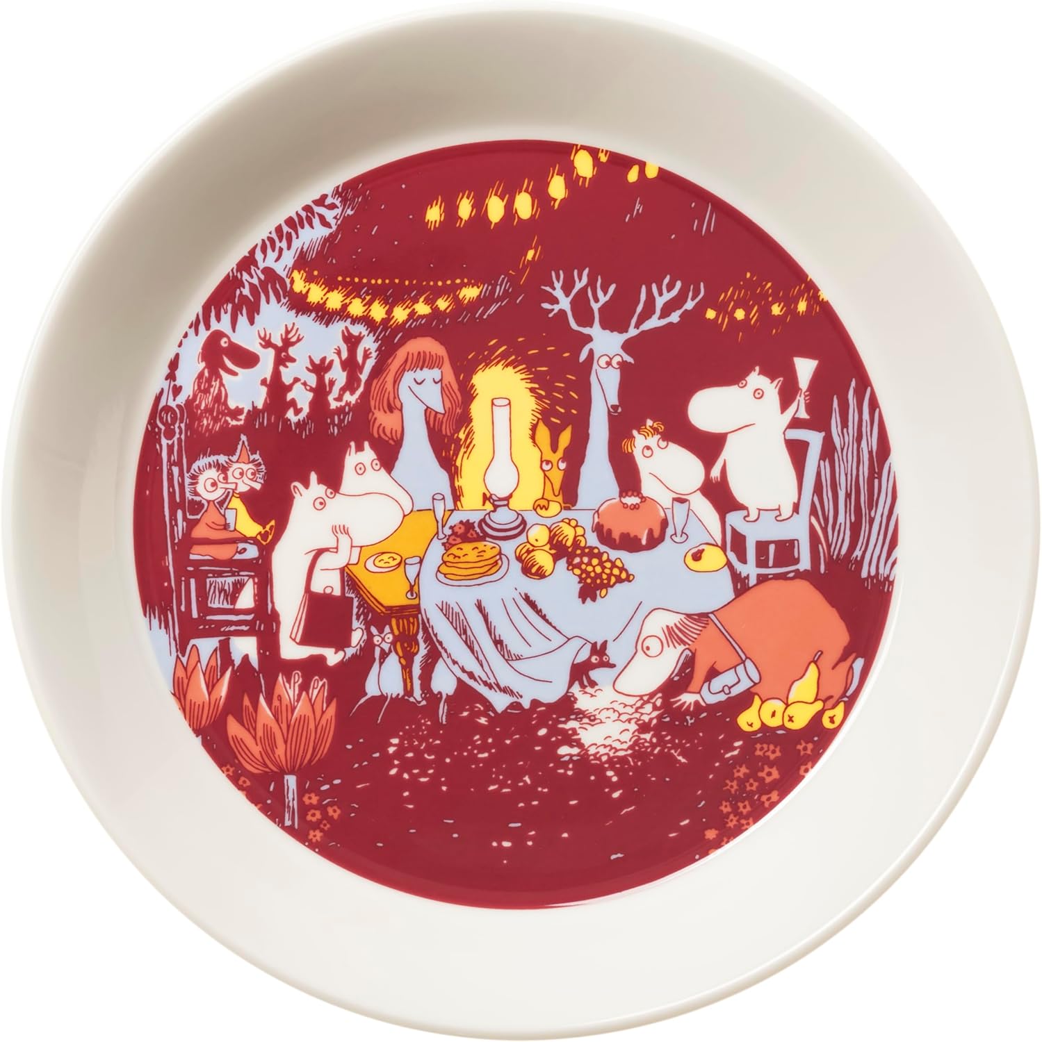 正規輸入品】ムーミンアラビア フェスティブ モーメント プレート 赤